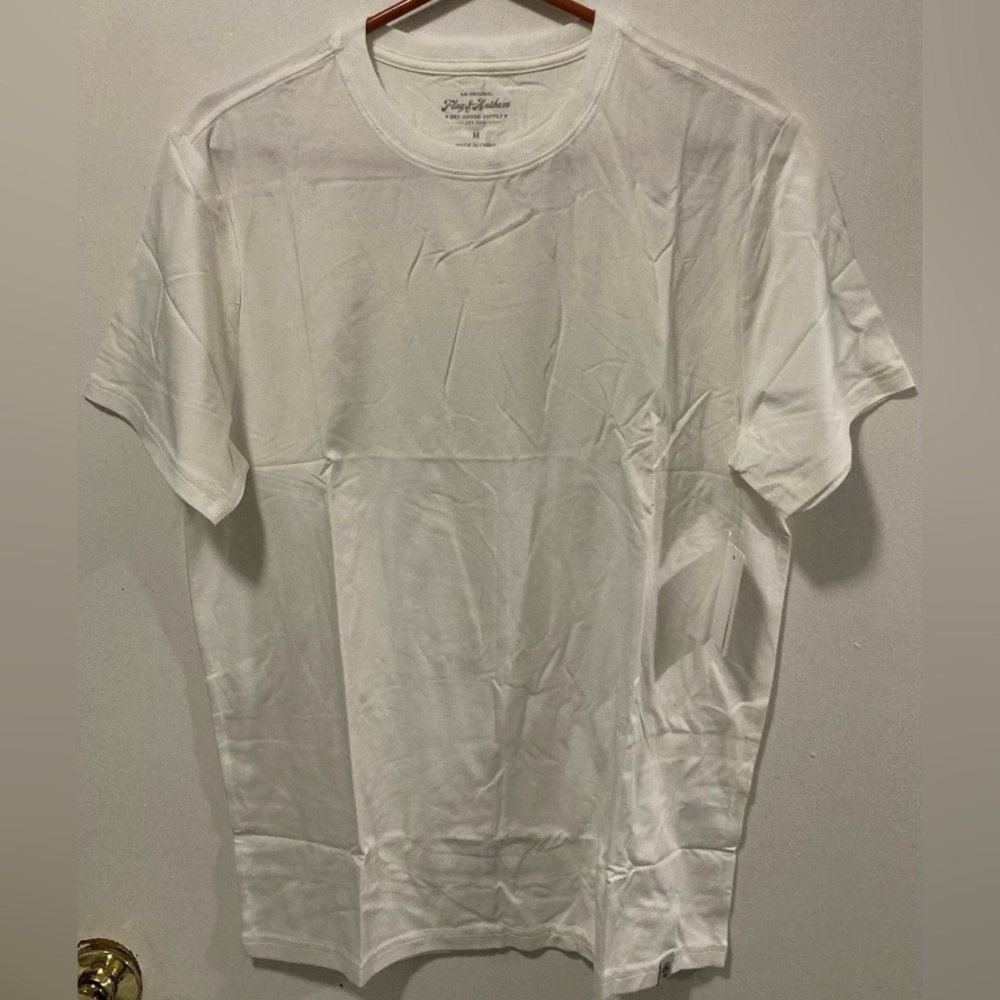 Flag & Anthem Men's Short Sleeve Crew Neck T-Shirt Color White Size Medium M NWT